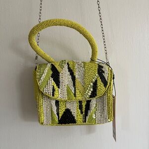 BCBGeneration Beaded Bag in Green and Black